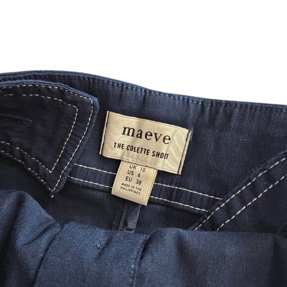 Anthropologie Maeve The Portside Button-Front Romper, Nautical, Stretch, Blue, 6 - Picture 11 of 11